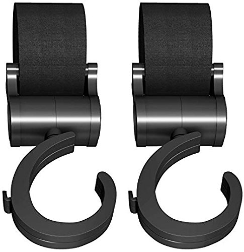 Attmu 2 Pack Stroller Hooks, Multi Purpose Stroller Hook, Perfect Stroller Accessories Clips On Any Baby Stroller Travel Systems, Secure Purses, Diaper Bags, Shopping Bags and Lots More