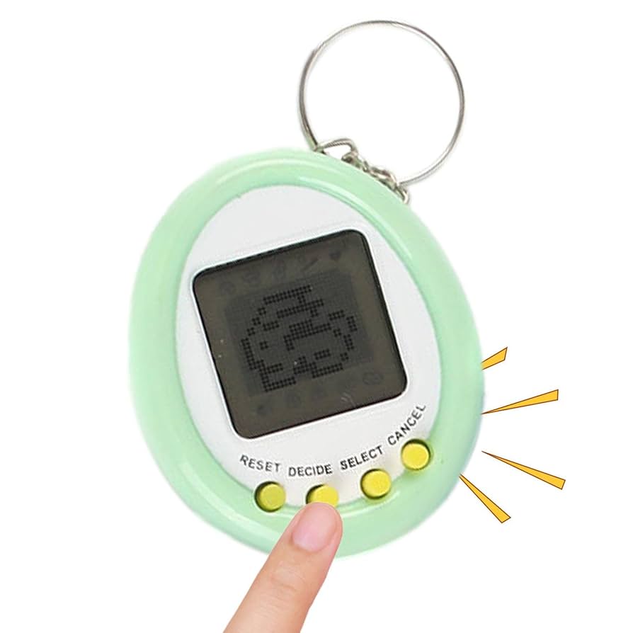 デジタルペット キーチェーン 黒と黄色 デジタルペット キーチェーン 黒と黄色