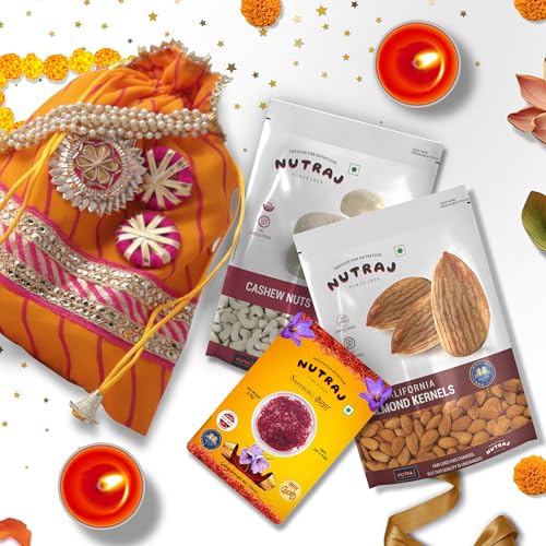 Nutraj Dry Fruits Gift Potli (500.5g) | 3 Items Combo Pack - California Almonds 250g + Cashews 250g & Saffron 0.5g (B0DG5H1YQ1) Amazon Price History, Amazon Price Tracker