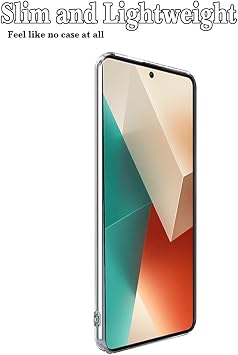 Ehr. Xiaomi Redmi Note 13 4G Compatible Camera Protected Anti-Shock Ultra Slim TPU Transparent Silicone Case (Transparent, Xiaomi Redmi Note 13 4G)
