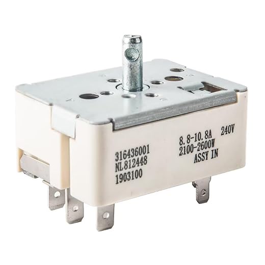 316436001 OEM Infinite Switch Compatible with Frigidaire and Affiliated Brands Replaces Parts 316021501, 1155395, EA1145040, AH1145040, White, NT-R68C