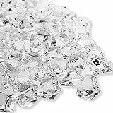 PMLAND Clear Acrylic Ice Rocks Crystals Gems - 1 Inch Length 3 lbs Bulk Bag for Vase Filler Table Scatter Party Wedding Arts Crafts Decoration Display Idea