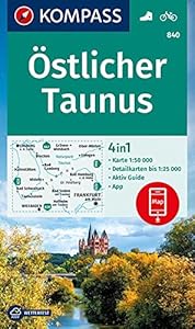 Taunus Östlicher+ Aktiv Guide (840): 4in1 Wanderkarte mit Aktiv Guide und Detailkarten inklusive Karte zur offline Verwendung in der KOMPASS-App. Fahrradfahren.