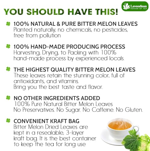 Image of Lavendium Bitter Melon Tea Bags, Bitter Gourd Tea, Caffeine-Free, 4.5oz