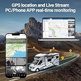6CH AI 4G WiFi GPS Commercial Vehicle Camera System for Trucks/RVs/Trailers/Tractors, 10.1” Touch Screen Monitor with 4x1080P Rear/Side Cameras, Dual TF Card MDVR Recording, Live View via APP/Web/PC - Image 4