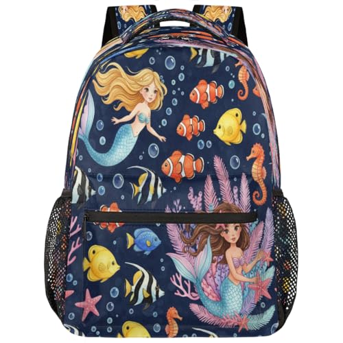 Mochila de sirena para laptop de 15.6 pulgadas impermeable y ligera para estudiantes