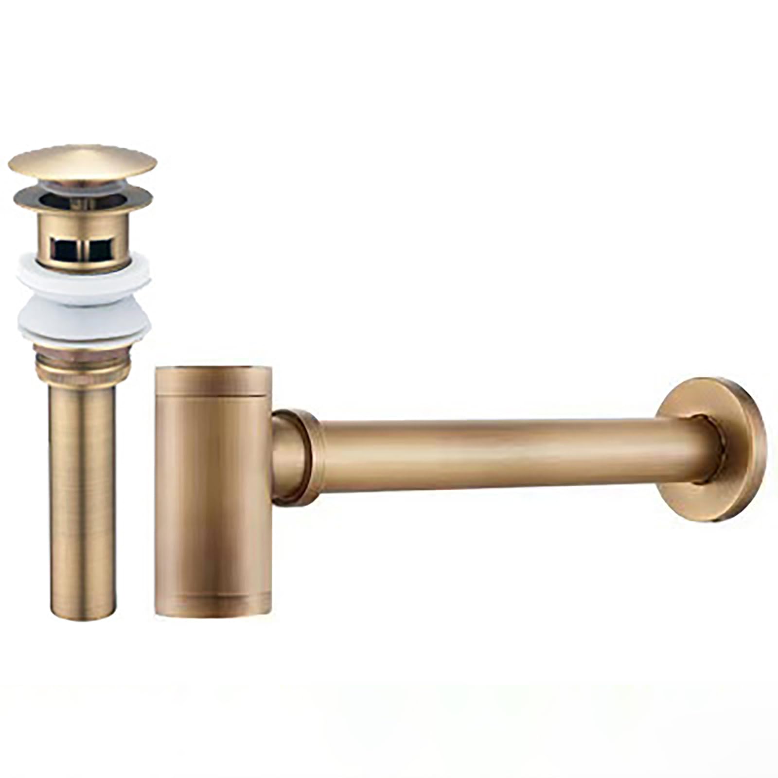 Siphon Waschbecken Mit Überlauf,Geruchsverschluss,Verstellbares Abflussrohr,Bronze Bächlein Siphon Für Die Küchenspüle
