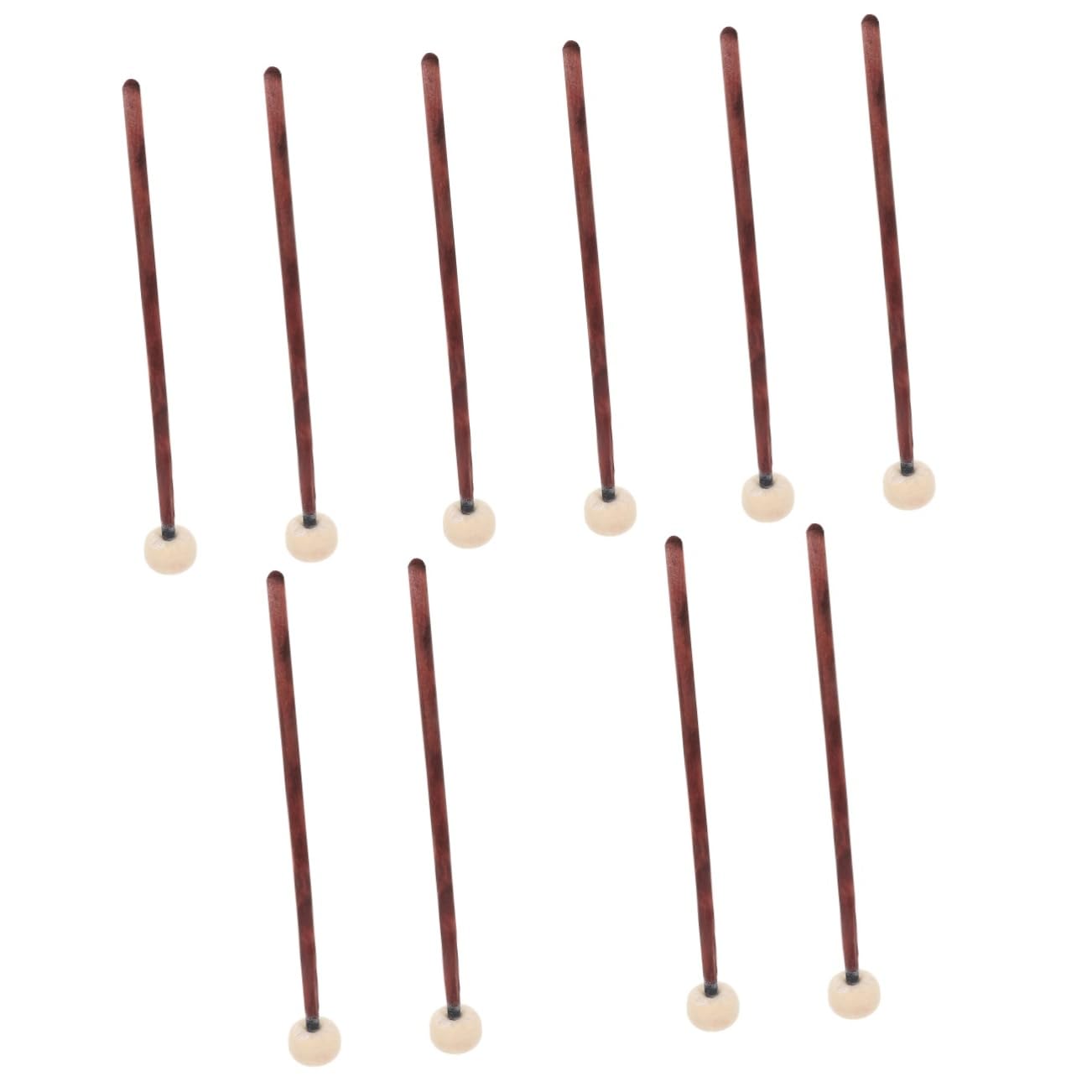 ibasenice 10pezzi Bacchette Per Batteria Con Manico Legno e Testa Feltro Strumento Di Percussione Professionale Per Pratica e Performance Musicale