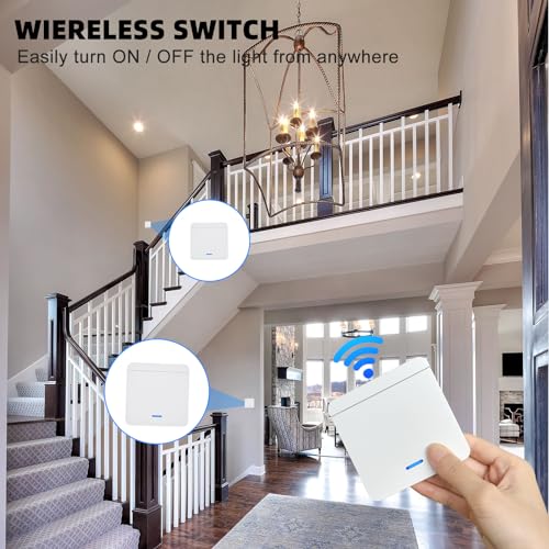 Funkschalter Set 230V - 2 Stück Funk Lichtschalter Bis 200m Reichweite