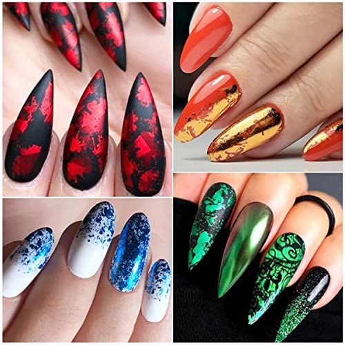 14 Colors Metallic Nail Foil Transfer Stickers Nail Foils Supply Holographic Effect Gold Silver Matte Transfer Foils Nail Decals Nail Art Accessories For Women Girls Acrylic Manicure Tips Decoration #TOP1