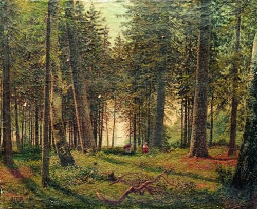 Affiches d'Art forêt d'épicéas Lev Feliksovich Lagorio tableau toile 60x90