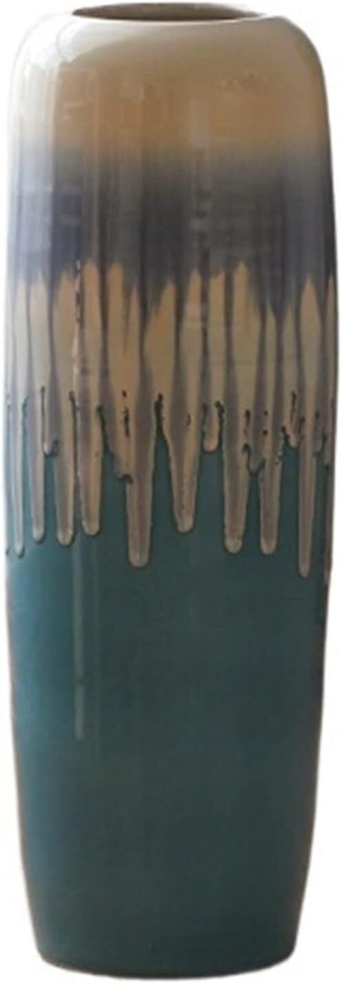 asdchZen Vase Flower Vase Ceramic Vase Floor Decorative Vase Floor Large Vase Living Room Bedroom Corridor Ornaments Gradient Vase Decor,One Color-80cm