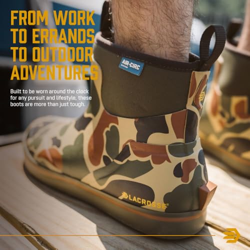 Image of LaCrosse Alpha Deck Boot 6-Inch - Waterproof Shoes for Men - Slip-Resistant Outsole & Deck Boots for Men - Quick-Dry Air-Circ Lining & Fishing Shoes