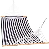Lazy Daze Hammocks 12 FT Quilted Hammock with Spreader Bar, 2-Person Double Hammock with Chains and