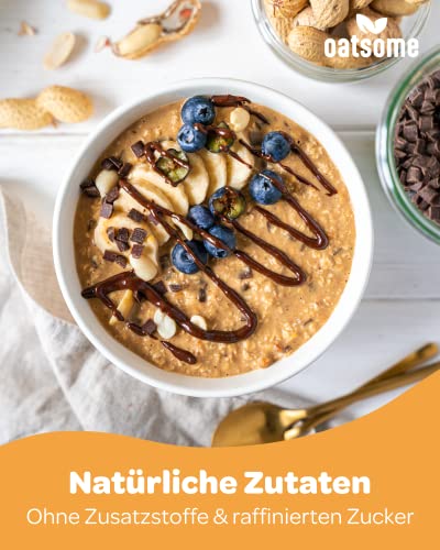 OATSOME® Strong Peanut | High Protein Bowl Mit Erdnuss & Schokochips | 24g Protein pro 100g | 100% Natürlich, Vegan & Ohne Raffinierten Zucker | Einfache Zubereitung | Frühstück | Superfood | 440g