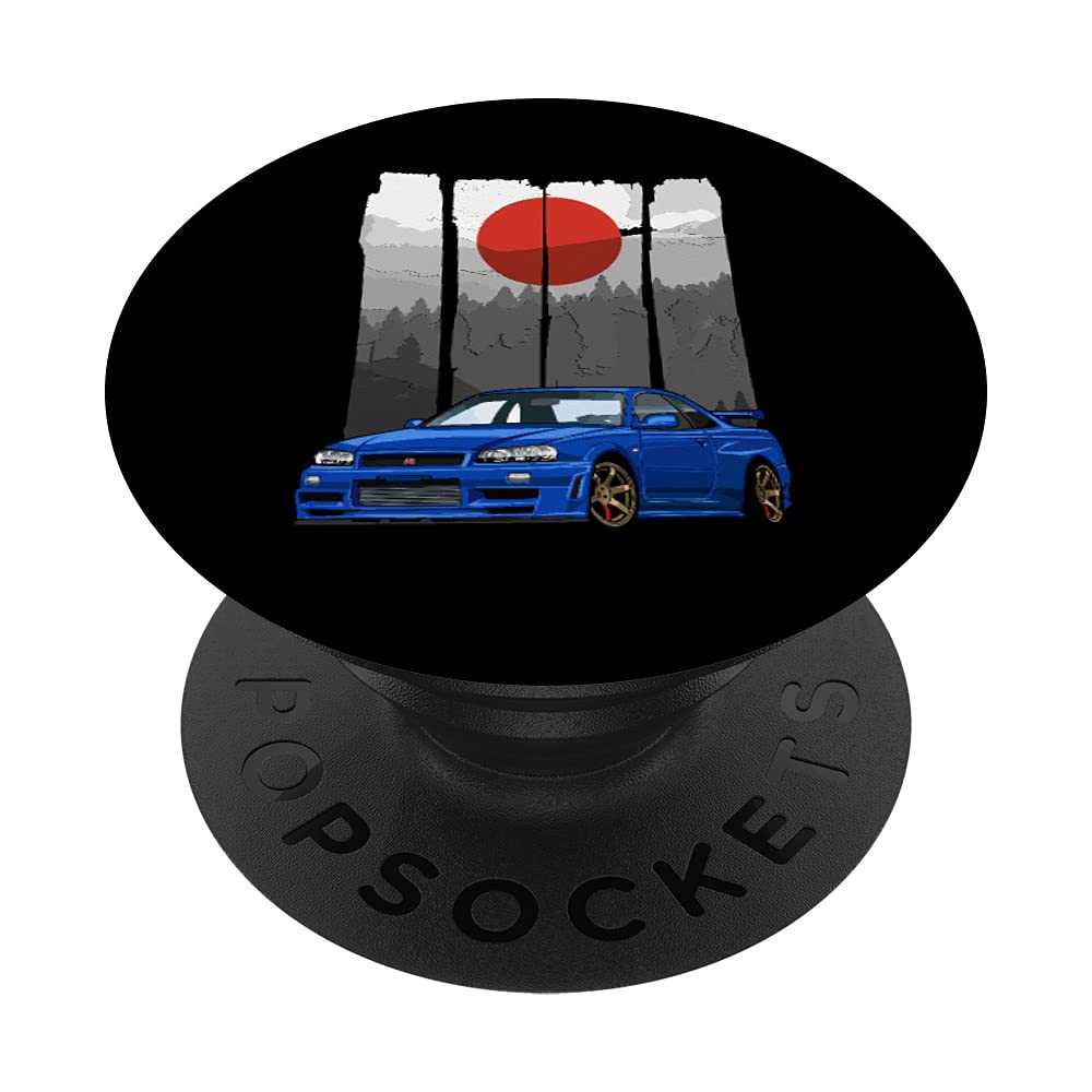 JDM Skyline R34 Car Tuning Japan Rising Sun Drift PopSockets Swappable PopGrip