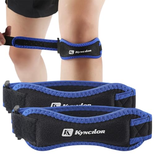 Knee Support Brace 2 Pack Patella Tendon Knee Strap Professional Knee Supports for Men/Women Adjustable Breathable Knee Brace with Patella Gel Pad for Arthritis Pain Injury Recovery Running Workout