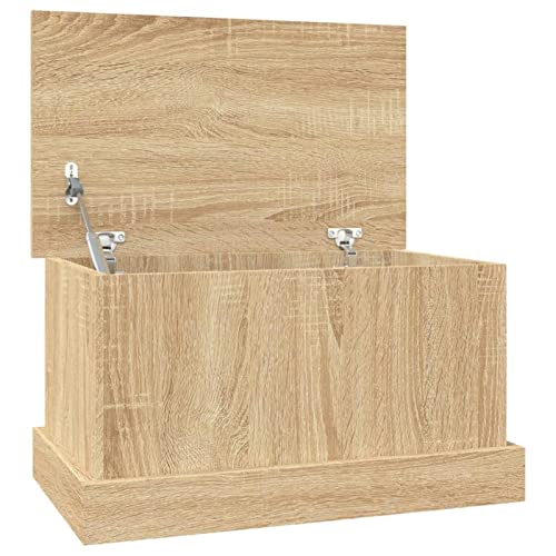 Tidyard Contenitore Portaoggetti,Contenitore Box,Baule Multiuso,Cassapanca Contenitore in Legno,Baule Contenitore da Interno,Cassapanca Baule in Legno,Rovere Sonoma 50x30x28 cm Legno Multistrato