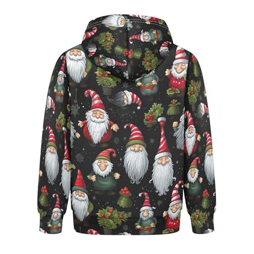 Kids Hoodies Sweaters Christmas Xmas Gnome Dwarfs Hooded Sweatshirts with Big Pockets for Boys Girls B04004432
