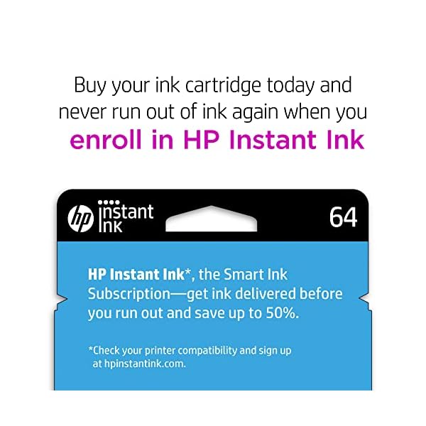 HP 64 Black Ink Cartridge | Works with HP ENVY Inspire 7950e; ENVY Photo 6200, 7100, 7800; Tango Series | Eligible for Instant Ink | N9J90AN - Image 5