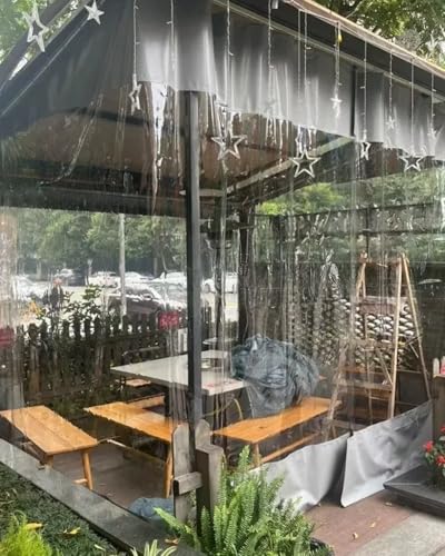 Tende per Gazebo isolanti Resistenti all'inverno, divisorio Esterno Impermeabile con Guida in Metallo, separatore Trasparente per Garage, Tenda Antivento per Porta di Negozio (L4,5xA3 m/15x1
