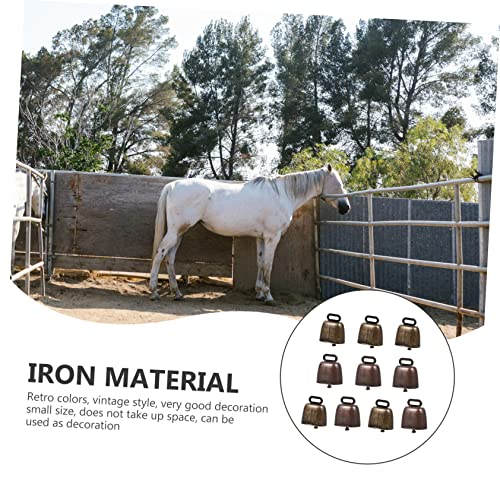 Amosfun 10 Pcs Sino De Vaca De Metal Sinos Sino De Ovelha Enfeites De Sino De Natal Sino De Pastagem