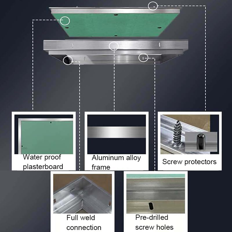 Ctrical Access Panel – Piastra di copertura per montaggio a parete per cartongesso, ideale per casa, garage, cantina e soffitta – Porta di accesso idraulica per una facile manutenzione e riparazione