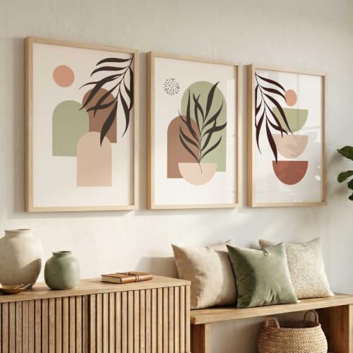 Image of kotart Boho Painting Wall Art Home Decoration Paintings With Frame For Living Room Bed Room Hotel Wall Decor Digital Reprint Set of 3 (19X25 inch)