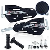MCHMFG Dirt Bike Handguards with Grips - 7/8' and 1 1/8' Motorcycle Hand Guards for ATV - Universal Handguards Bracket for Off Road Motorcross Black