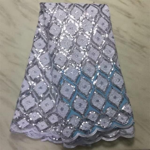 Mahacraft - Tela de encaje de lentejuelas francesas africanas para boda tela de encaje nigeriana de organza para costura tela de encaje de tul