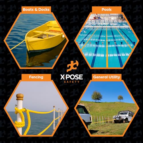 Yellow Twisted Polypropylene Rope, 1/4" Thickness x 100' Length Heavy Duty Poly Ropes for Outdoor and Marine Use, Yellow Rope for Visibility & Safety - image 2