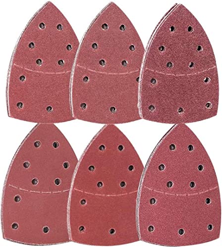 100 Stück Dreieckschleifpapier Set - 8 Körnungen Für Deltaschleifer 93x93mm