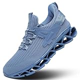 Mens Walking Shoes Running Slip on Tennis Casual Fashion Blade Sneakers Comfort Workout Sport Athletic Trainers Blue