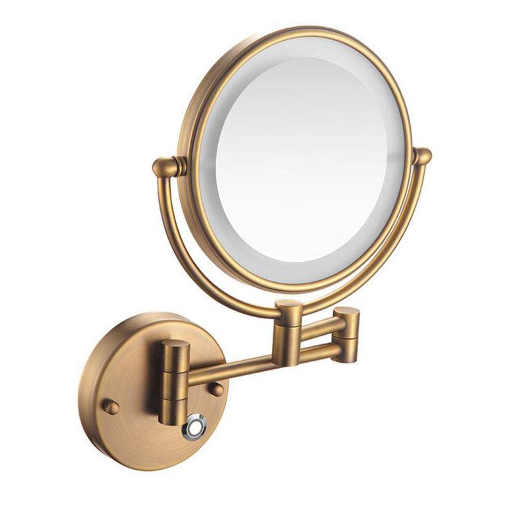 Miroir de salle de bain mural pivotant pour éliminer les zones d'ombre lors du maquillage