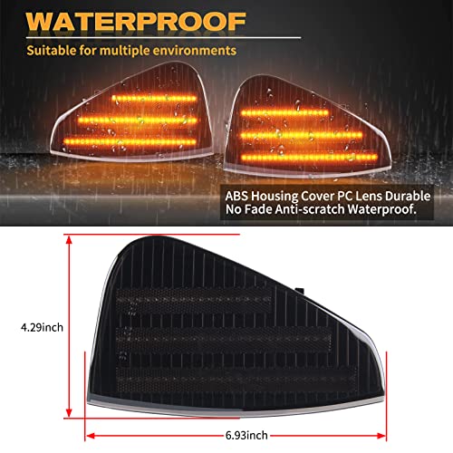 Popmotorz Dynamic Sequential Led Corner Lights Front Side Marker Lights Assembly For Dodge Charger 2006 2007 2008 2009 2010 Side Marker Turn Signal Corner Lamps Driver And Passenger Side Smoked Black #TOP6
