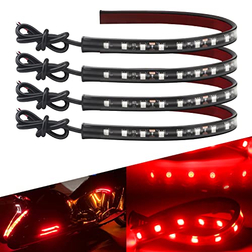 Rosso Tubo flessibile impermeabile a LED per auto, per moto da 12 V Auto Moto 5050-18SMD 32 CM Striscia LED Auto LED Sottoscocca
