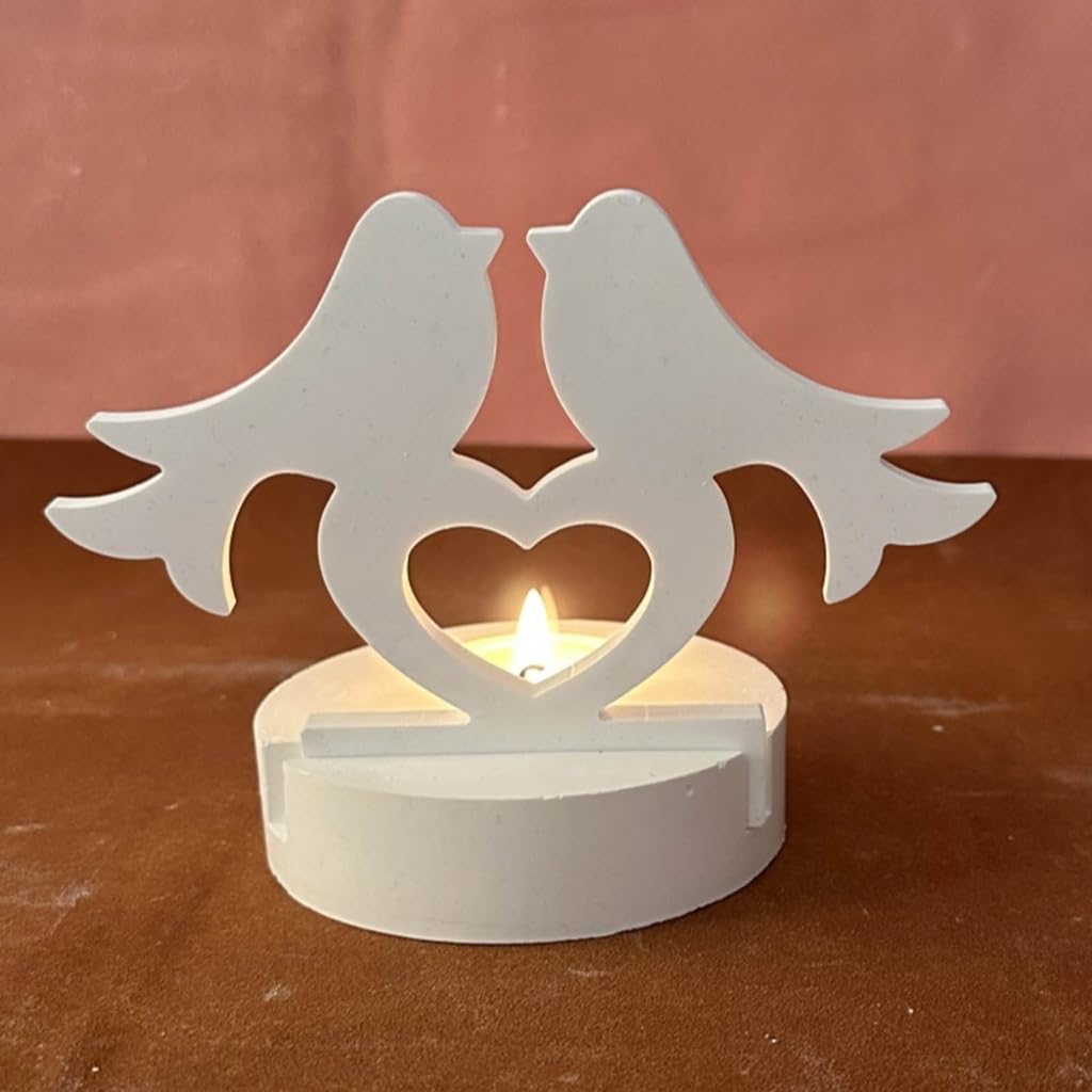 Portacandele in silicone per candele, stampi in ghisa, decorazione da tavolo, per uccelli d'amore
