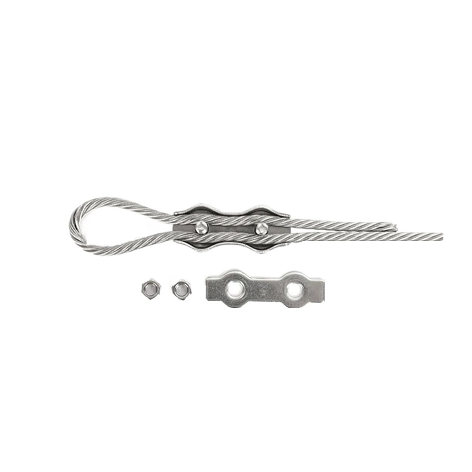 10 Uds M2-M8 abrazadera de Cable de acero inoxidable 304 doble poste perno Clip pinza de cuerda agarre Simple(M8-10pcs)