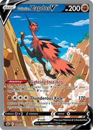 Galarian Zapdos V 174/198 Ultra Rare Pokemon Card (SWSH Chilling