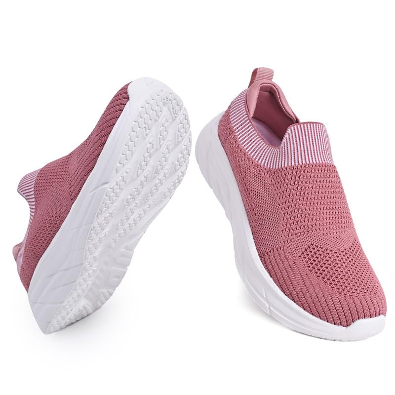 Image of Impakto Slip‑On Women's Lightweight Walking & Running Shoes | Casual Footwear for Gym & Training | Soft & Comfortable (Peach)
