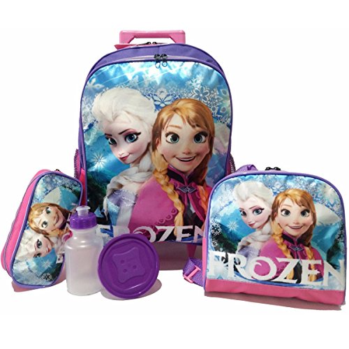 Kit Mochila Frozen de Rodinhas com Lancheira e Estojo