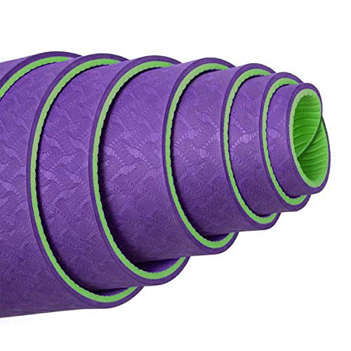 Image of IRIS Fitness Non Slip TPE Yoga Mat for Hot Yoga Pilate Gymnastics, Double Sided (72 inch x 24 inch x 6 mm)