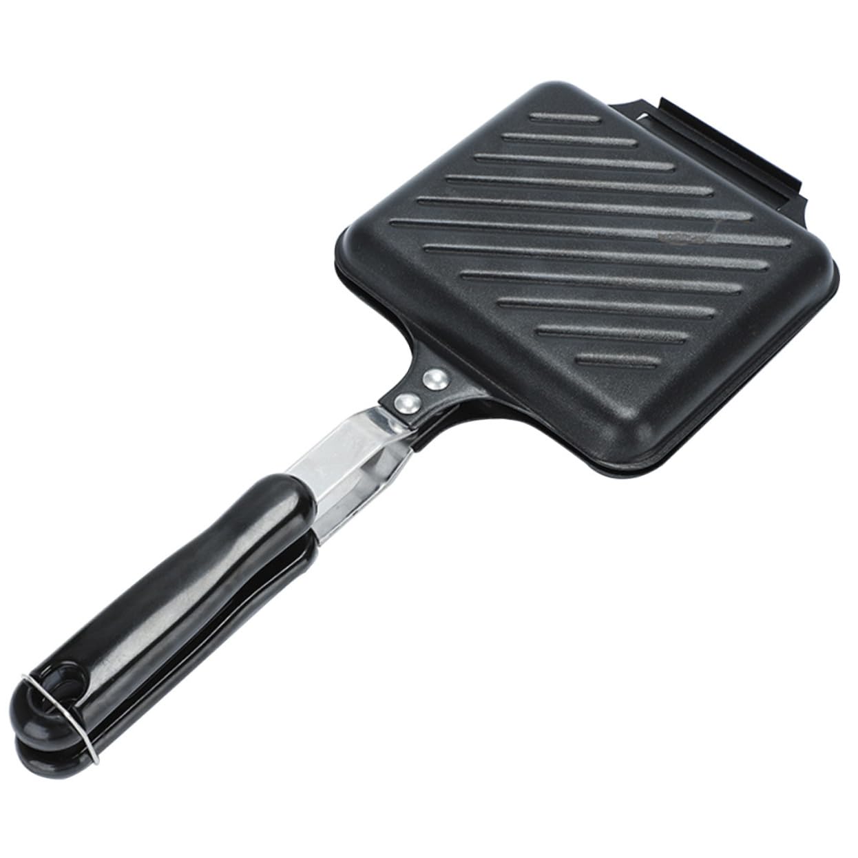 Happyyami Double Sided Non Stick Sandwich Maker Pan Versatile Kitchen Gadget for Easy Breakfast Toasting One Design for Even Heating for Home Cooking and Camping