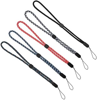 Guang-T Adjustable Hand Wrist Straps Lanyard, 9 inches Nylon Lanyard with Movable Button for Phone, Camera, GoPro, PSP, Flashlight, Keychains, USB Flash Drives and More Device, Multi-Color (5 Pack)