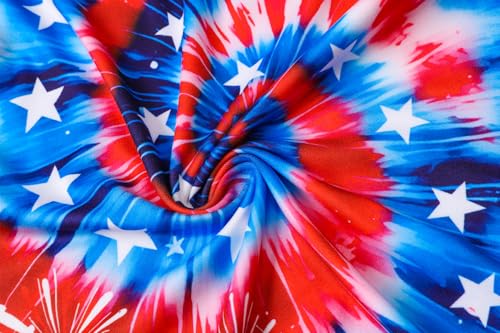 Image of Kids 4th of July 3D Tie Dye Style T-Shirt Boys Girls Patriotic American Flag Clothes Firecracker Tops 4-10 Years