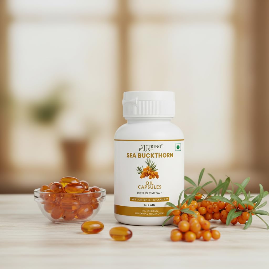Sea Buckthorn Oil Capsules 500mg | World's Richest Natural Omega-7 Source | Complete Omega 3 6 7 9 Supplement | Hippophae Rhamnoides | Gut, Skin & Heart Health | 30 Capsules-image-20