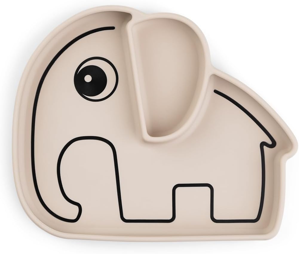 Done by Deer Elphee the Elephant Silicone Stick&Stay Plate - Blue - 100% Food Grade Silicone - Deer friends - Practical and Fun for Kids - Perfect for Little Eaters Learning to Eat on Their Own
