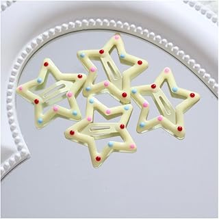 40 pinzas para el pelo Y2K con diseño de estrella, para el pelo, para niñas, pequeñas, para niños, bonitos, accesorios para el pelo, accesorios para el pelo para mujer, lunares amarillos claros