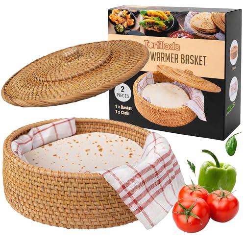 Tortillada - Tortilla Warmer 10 inch Rattan –...