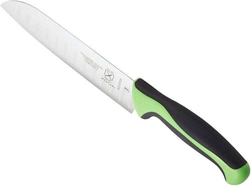 Miniatura 4 de Mercer Culinary Millennia Colors - Cuchillo Santoku Granton Edge de 7 pulgadas, color verde